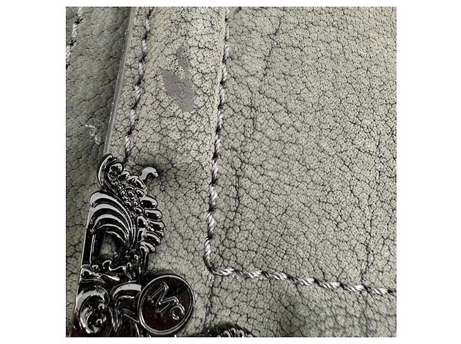 Borsa a tracolla con patta e catena Alexander Mcqueen in pelle grigia Grigio - vista 7