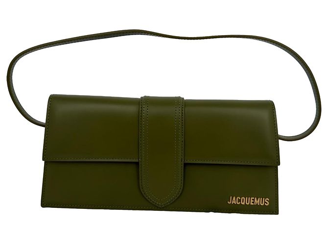 Borsa a tracolla Jacquemus The Long Bambino Flap in pelle di vitello Olive Verde Verde oliva - vista 2