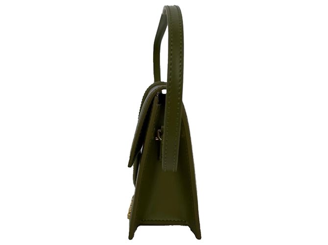 Borsa a tracolla Jacquemus The Long Bambino Flap in pelle di vitello Olive Verde Verde oliva - vista 4
