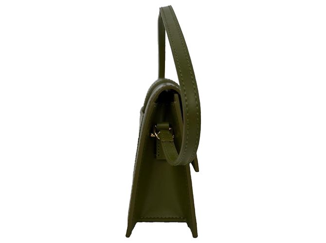 Borsa a tracolla Jacquemus The Long Bambino Flap in pelle di vitello Olive Verde Verde oliva - vista 5