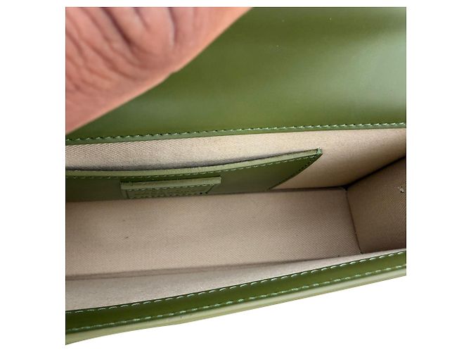 Borsa a tracolla Jacquemus The Long Bambino Flap in pelle di vitello Olive Verde Verde oliva - vista 7