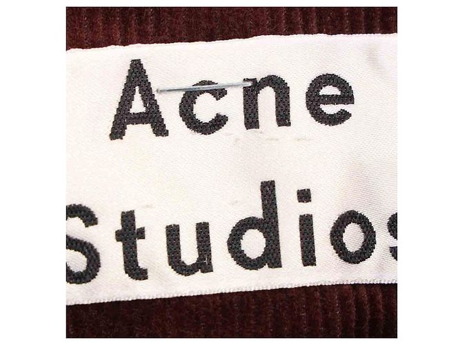 Abito midi senza maniche con bottoni Acne Studios in velluto a coste bordeaux Rosso Bordò - vista 4