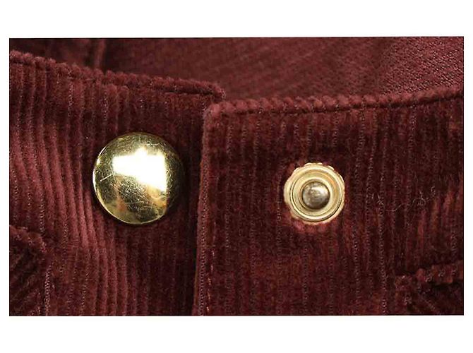 Abito midi senza maniche con bottoni Acne Studios in velluto a coste bordeaux Rosso Bordò - vista 7
