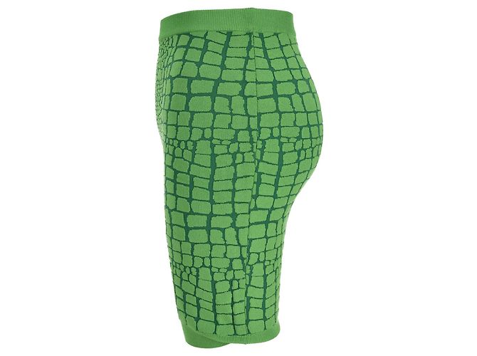 Moschino Cheap and Chic Minirock mit Animal-Print aus grüner Viskose - Ansicht 2