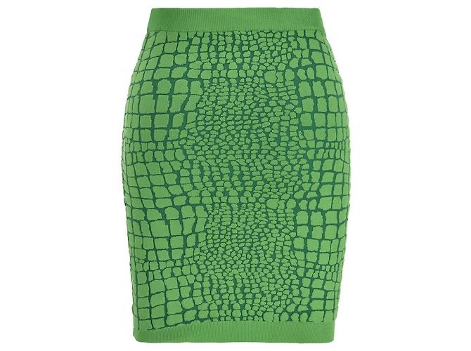Moschino Cheap and Chic Minirock mit Animal-Print aus grüner Viskose - Ansicht 3