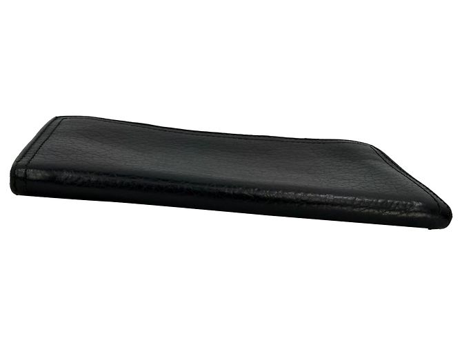 Céline Portafoglio lungo Celine Triomphe-Embossed in pelle nera Nero - vista 3