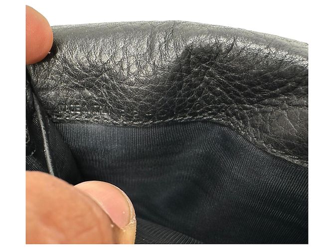 Céline Portafoglio lungo Celine Triomphe-Embossed in pelle nera Nero - vista 9