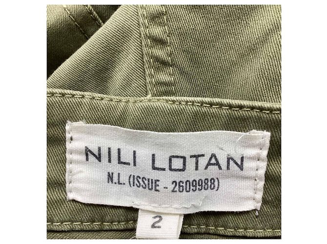 Pantalones Jenna de Nili Lotan en algodón verde - vista 7
