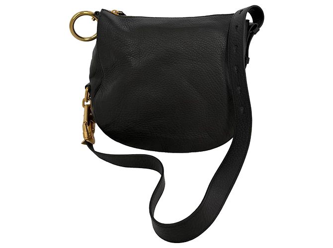 Petit sac à bandoulière Knight de Burberry en cuir de veau noir - vue 2