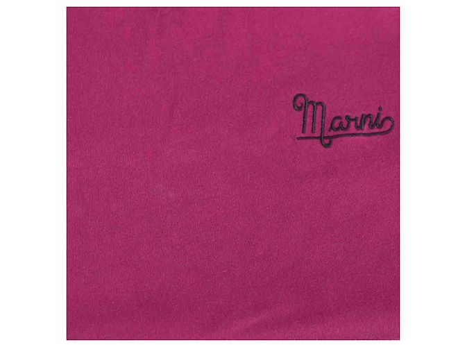 T-shirt Marni con logo in cotone rosa Marrone - vista 7