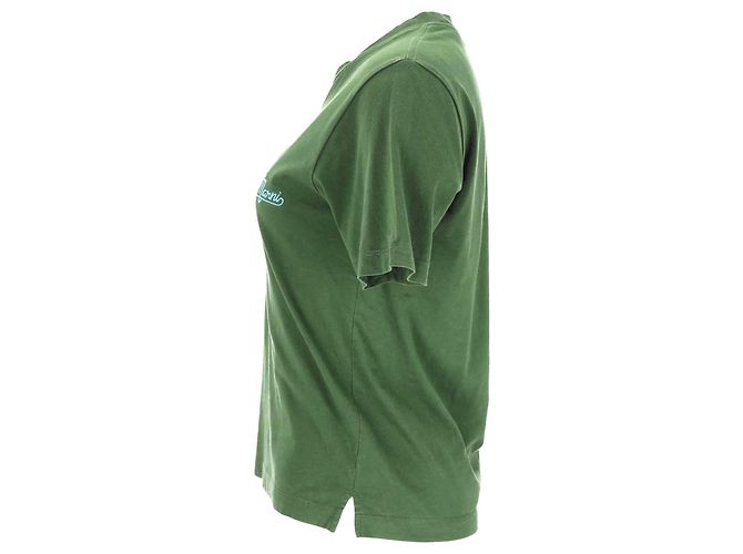 T-shirt Marni con logo in cotone verde - vista 2