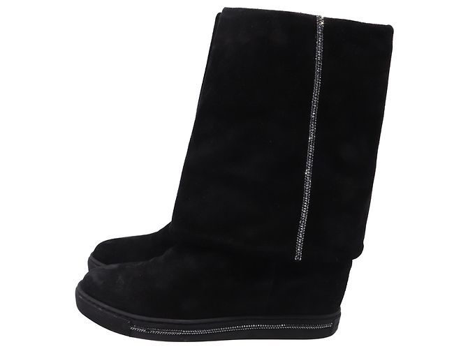 Rene Caovilla Botines de cuña René Caovilla en ante negro - vista 4