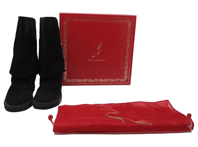 Rene Caovilla Botines de cuña René Caovilla en ante negro - vista 6