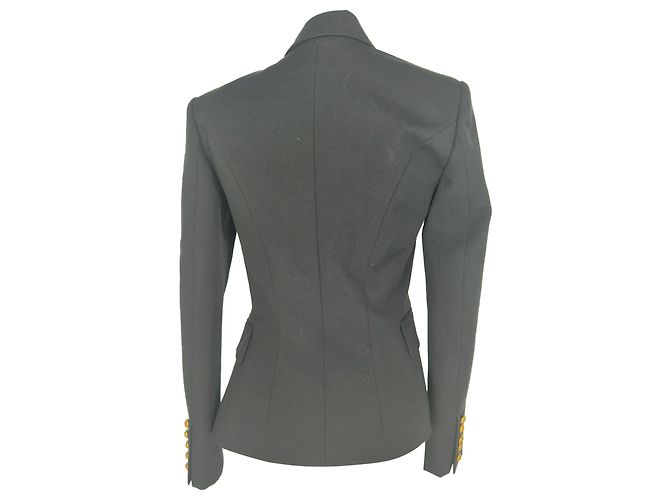 Balmain Double-Breasted Blazer in Black Wool - view 4