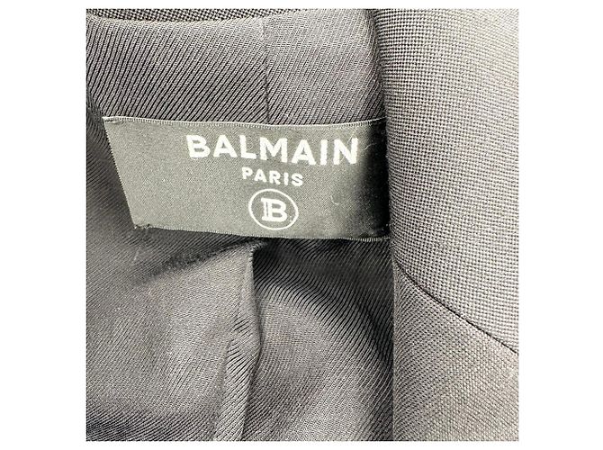 Balmain Double-Breasted Blazer in Black Wool - view 5