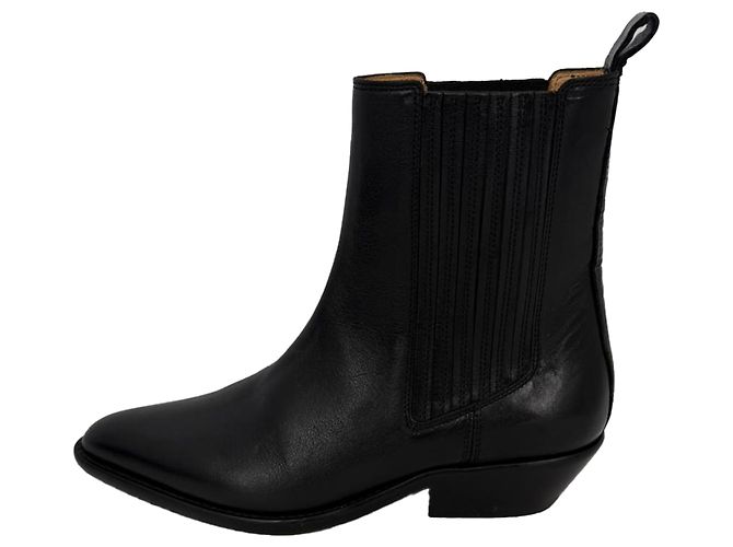 Stivaletti Delena in pelle nera Isabel Marant Nero - vista 4