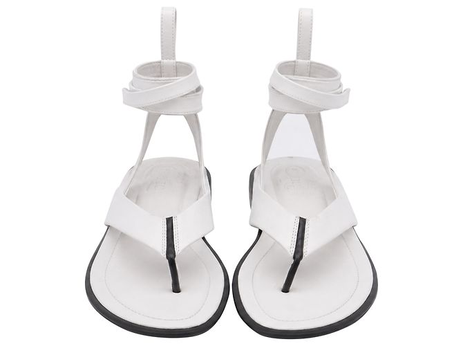 Sandali piatti con lacci Tod's in pelle bianca Bianco Crudo - vista 2