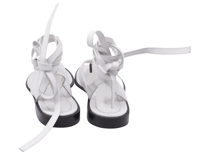 Sandali piatti con lacci Tod's in pelle bianca Bianco Crudo - vista 5