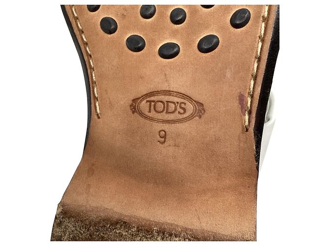 Sandali piatti con lacci Tod's in pelle bianca Bianco Crudo - vista 6