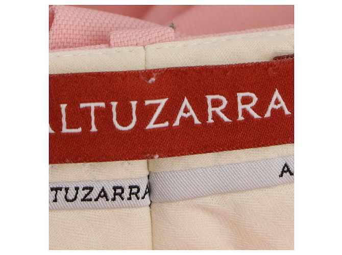 Altuzarra gerade Hose aus rosa Virgin Wool Braun Pink - Ansicht 2