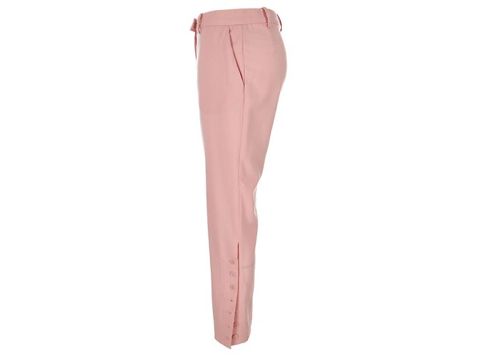 Altuzarra gerade Hose aus rosa Virgin Wool Braun Pink - Ansicht 9