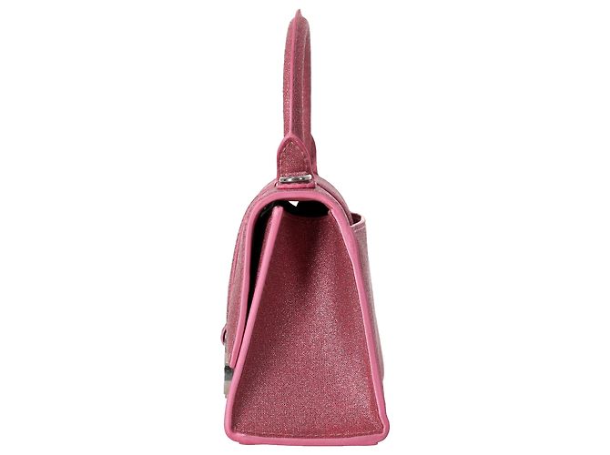 Borsa Hourglass XS di Balenciaga in glitter rosa - vista 2
