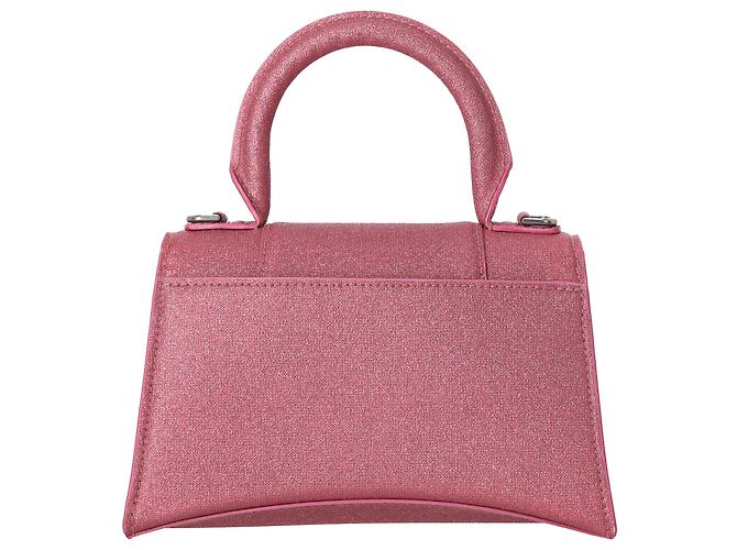 Borsa Hourglass XS di Balenciaga in glitter rosa - vista 3