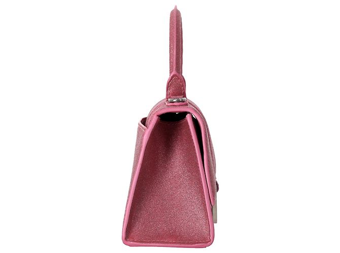 Borsa Hourglass XS di Balenciaga in glitter rosa - vista 4