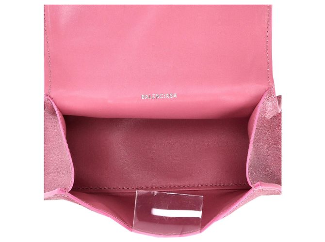 Borsa Hourglass XS di Balenciaga in glitter rosa - vista 7