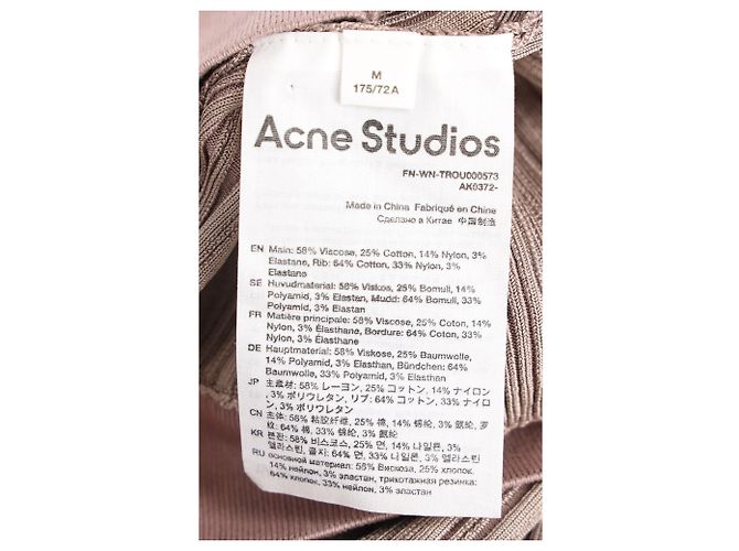 Acne Studios gerippte gerade Hose aus brauner Viskose Rot - Ansicht 5
