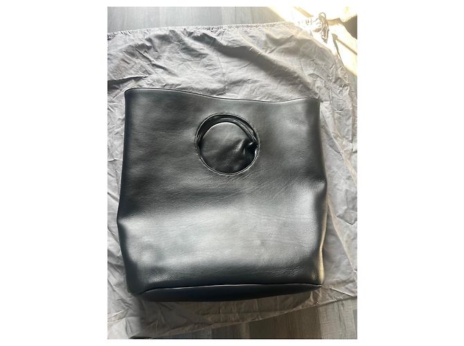 Balenciaga Borsa in pelle nera con foro circolare Nero - vista 7