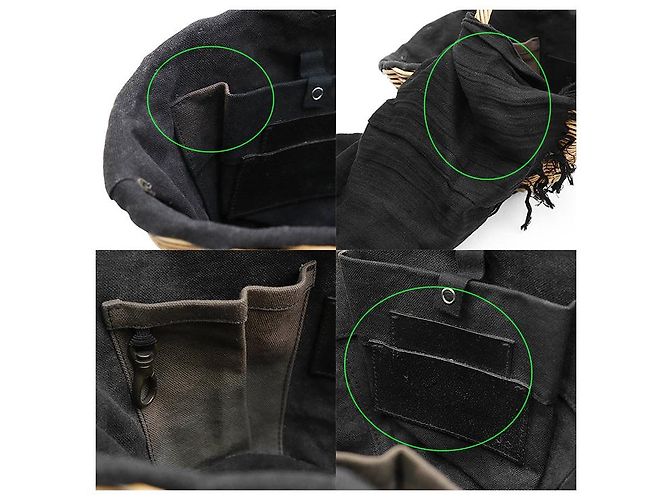 Autre Marque Borsa a tracolla ebagos Oil Kōtō Nero Beige - vista 8