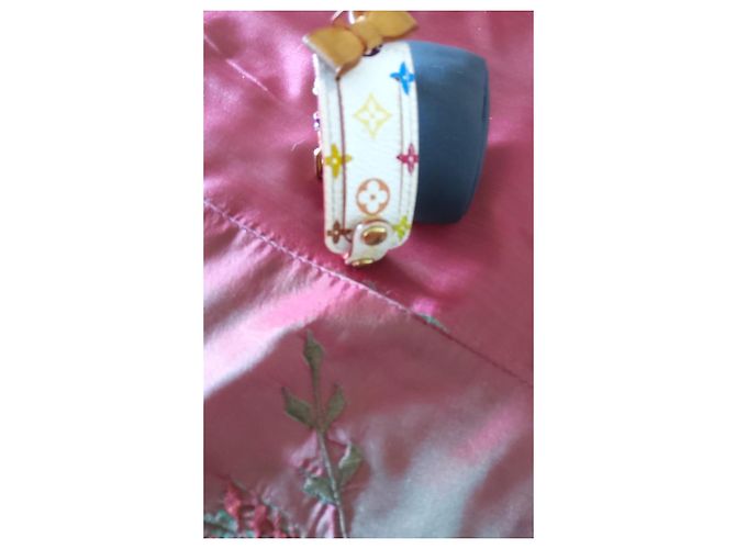 Bracciale Louis Vuitton Monogram Multicolore Murakami Pelle Bianca Bianco D'oro - vista 3