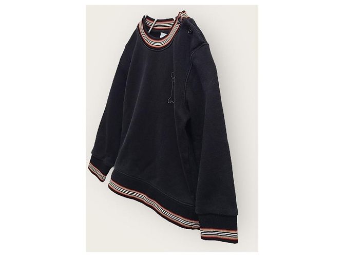 Burberry Stricksweatshirt Black Baby TB Monogram Schwarz - vista 2