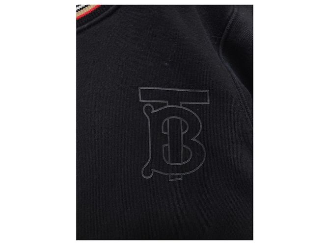 Burberry Stricksweatshirt Black Baby TB Monogram Schwarz - vista 3