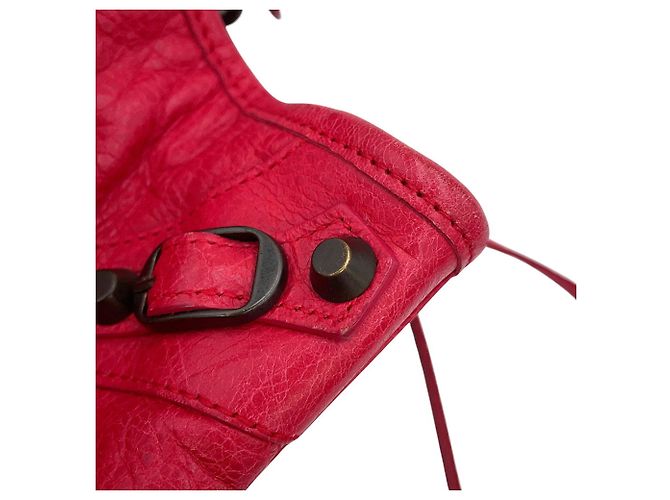 Borsa a mano Balenciaga Classic Mini City in pelle Rosso Bronzo - vista 13