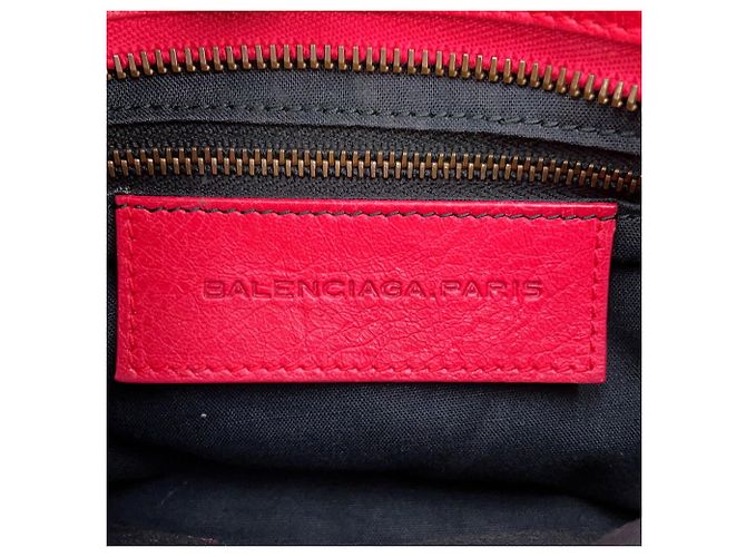 Borsa a mano Balenciaga Classic Mini City in pelle Rosso Bronzo - vista 17
