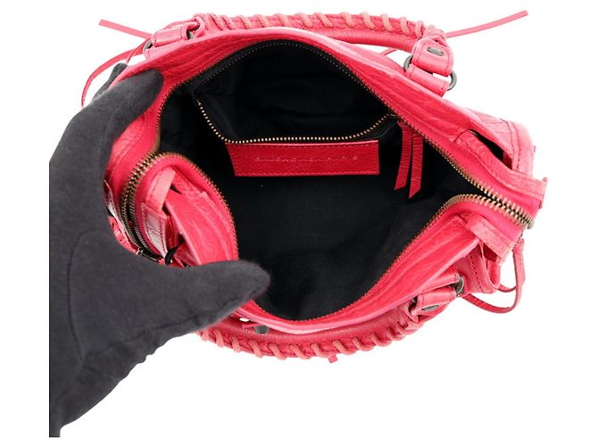 Borsa a mano Balenciaga Classic Mini City in pelle Rosso Bronzo - vista 6