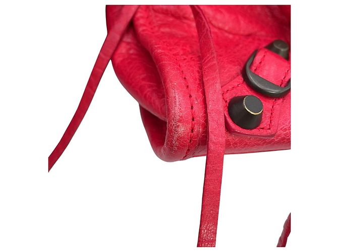 Borsa a mano Balenciaga Classic Mini City in pelle Rosso Bronzo - vista 7