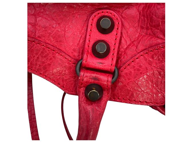 Borsa a mano Balenciaga Classic Mini City in pelle Rosso Bronzo - vista 8