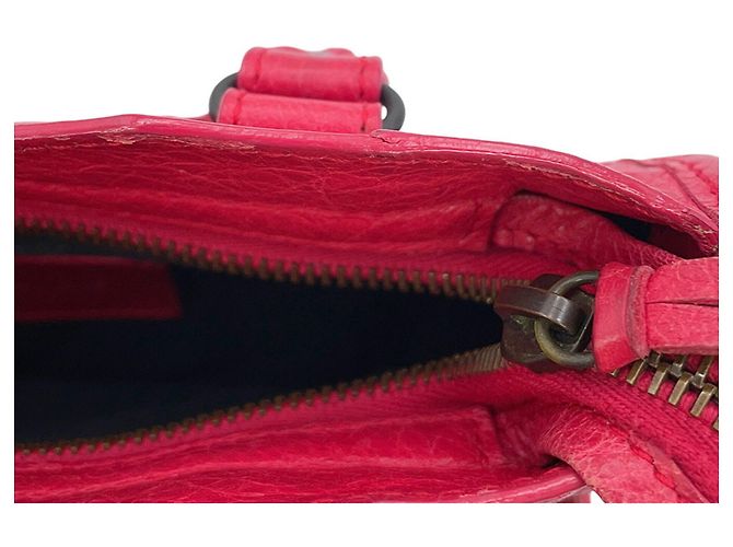 Borsa a mano Balenciaga Classic Mini City in pelle Rosso Bronzo - vista 9