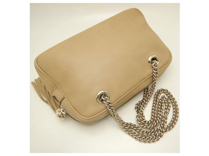 Borsa a tracolla con catena Soho di Gucci Beige - vista 3