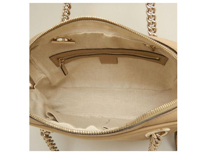 Borsa a tracolla con catena Soho di Gucci Beige - vista 4