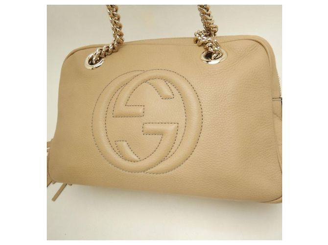 Borsa a tracolla con catena Soho di Gucci Beige - vista 7