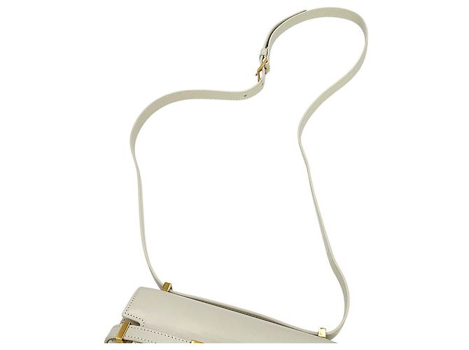 Borsa a tracolla Manhattan Mini in pelle Saint Laurent Paris Bianco - vista 14