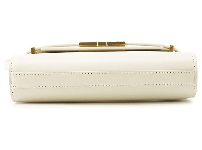 Borsa a tracolla Manhattan Mini in pelle Saint Laurent Paris Bianco - vista 3