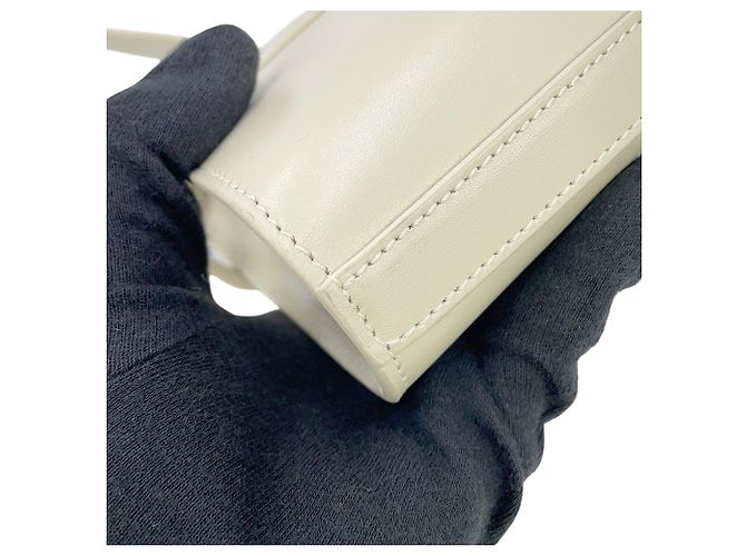 Borsa a tracolla Manhattan Mini in pelle Saint Laurent Paris Bianco - vista 7