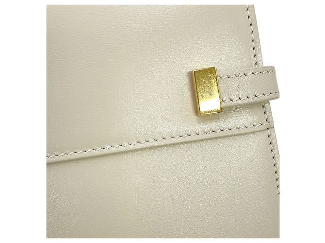 Borsa a tracolla Manhattan Mini in pelle Saint Laurent Paris Bianco - vista 8