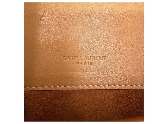 Borsa Yves Saint Laurent in pelle beige - vista 14