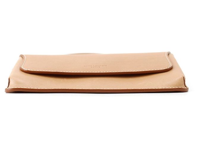 Borsa Yves Saint Laurent in pelle beige - vista 3